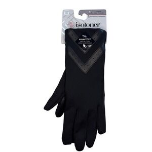 Isotoner smartDri smartTouch Gloves Black Chevron Trim Women's S/M‎